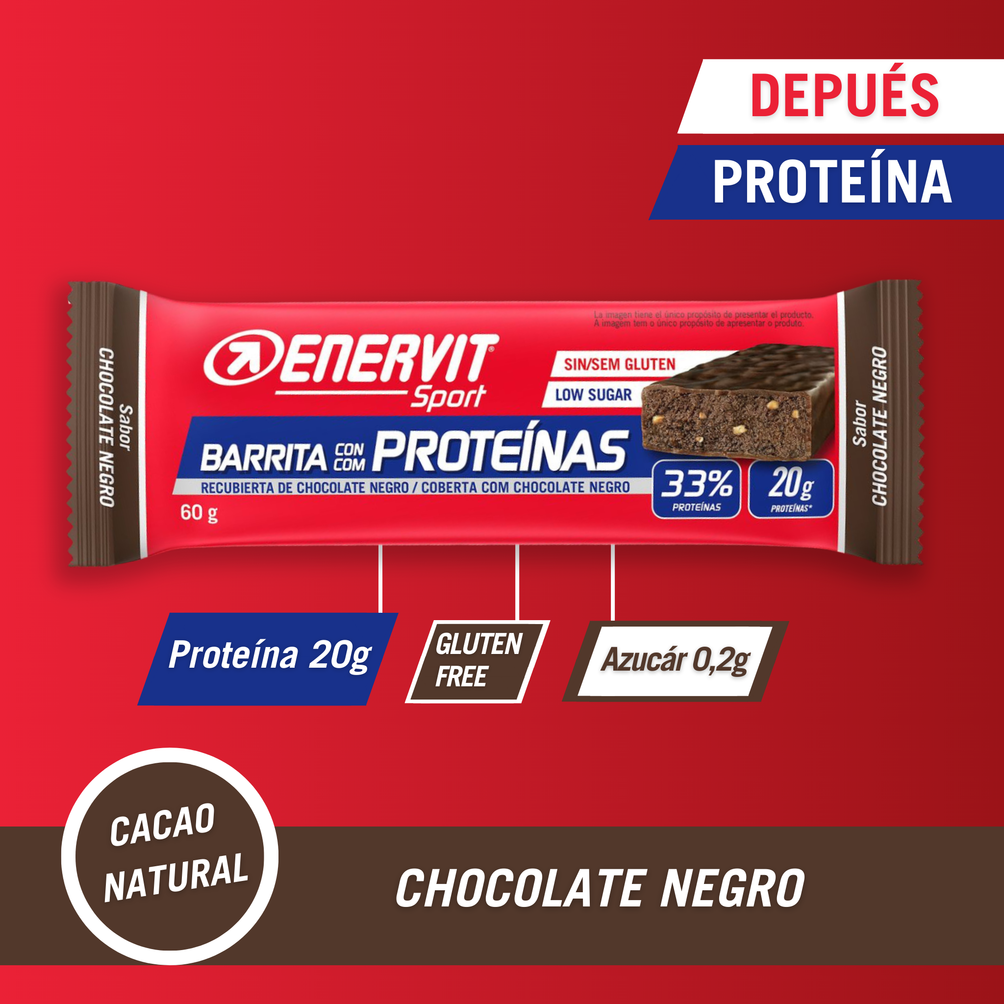 Barra de proteina - chocolate negro