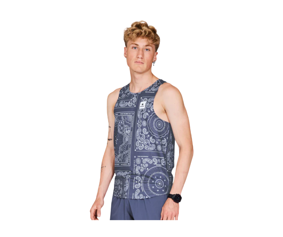 Paisley Combat Singlet | Blue Paisley