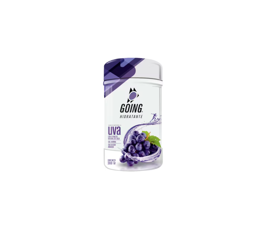 Tarro de gel hidratante en polvo de 300gr sabor a UVA Going