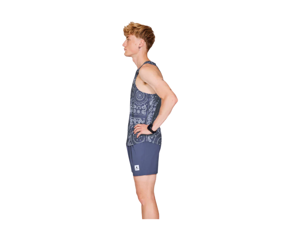 Paisley Combat Singlet | Blue Paisley