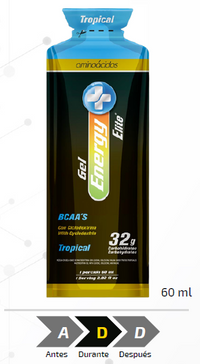 HIDROGEL DE AMINOACIDOS CARBO 32 g – BCAA (Sabor Frutos Tropicales)