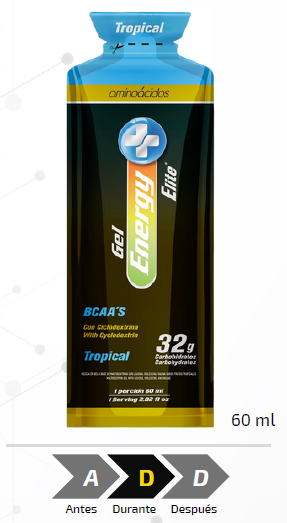 HIDROGEL DE AMINOACIDOS CARBO 32 g – BCAA (Sabor Frutos Tropicales)