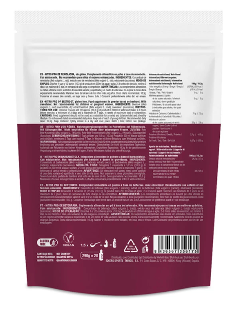 NITRO PRO BEETROOT - 400mg de nitratos naturales